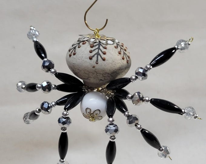 Extra Large Steampunk Gray Ceramic Drawer Pull Spider