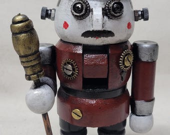Steampunk Nutcracker With Goggles Burgundy