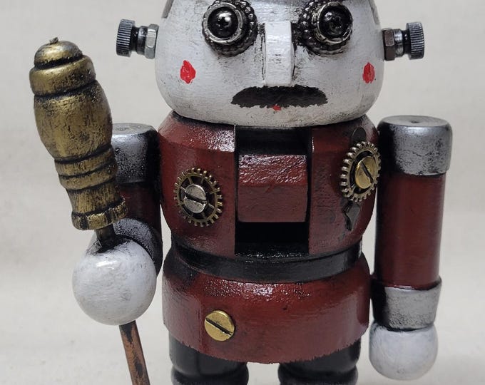 Steampunk Nutcracker With Goggles Burgundy