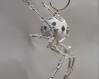 Steampunk/Christmas Dew Drop Ceramic White Snow Spider