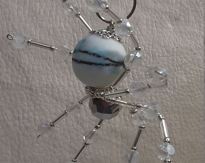 Steampunk Christmas Blue Ceramic Frost Spider
