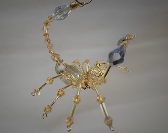 Steampunk Beaded Crystalline Light Topaz Scorpion With Crystal Legs