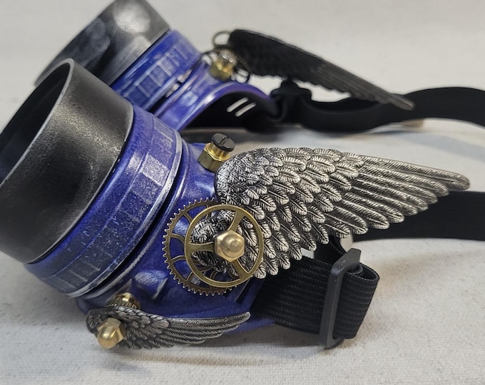 Steampunk Double Winged Blue Valkyrie Goggles