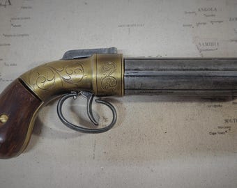 Steampunk Style 1837 Aged Non Firing Allen and Thurber Non-Firing Pepperbox