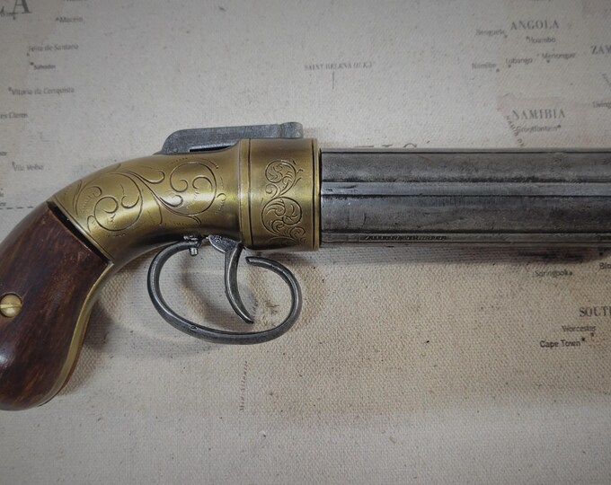Steampunk Style 1837 Aged Non Firing Allen and Thurber Non-Firing Pepperbox