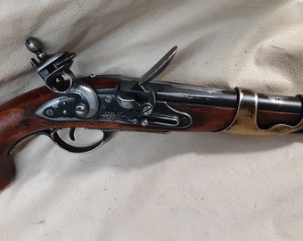 Right Handed Steampunk Style 1801 Aged Napoleonic Pirates Non Firing Antique Reproduction Flintlock