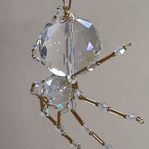 Steampunk / Grande araignée de glace cristalline à facettes en verre de Noël