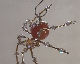 Steampunk/Christmas Aventurine Stone Spider