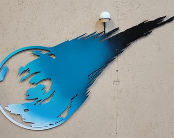Custom Made Metal FFVII Logo Wall Hanger W/Holy Materia