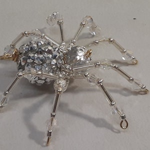 Steampunk/christmas Silver Jeweled Beaded Spider - Etsy