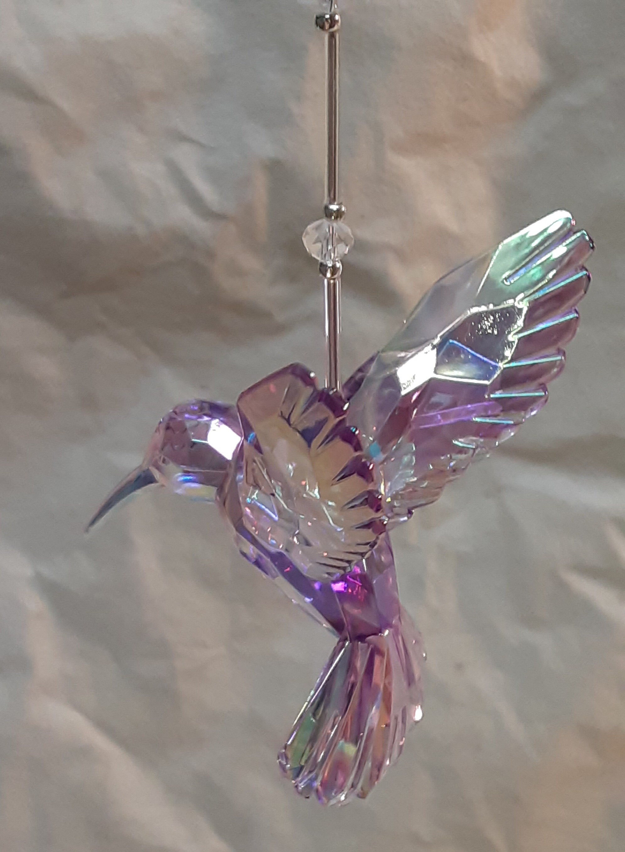 3D Laser Engraved Hummingbird Crystal Ball - 60mm Glass Figurine With Stand For Home Decor & Gifts