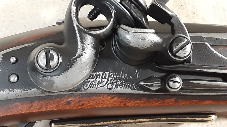 Rechtshandige steampunk-stijl 1801 oude Napoleontische piraten niet-vuren antieke reproductie vuursteentje afbeelding 7