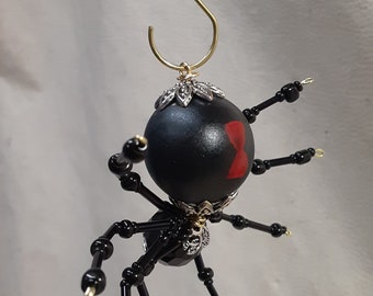 Steampunk Beaded Black Widow Spider