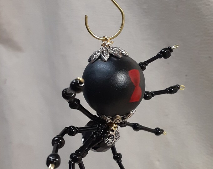 Steampunk Beaded Black Widow Spider