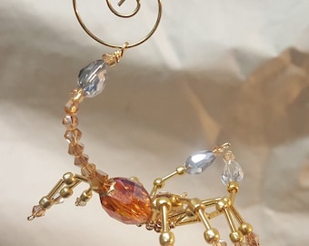 Steampunk Beaded Crystalline Amber Scorpion