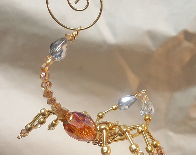 Steampunk Beaded Crystalline Amber Scorpion