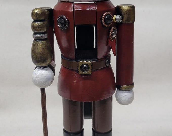 Steampunk Medium Nutcracker With Goggles Burgundy