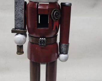 Steampunk Large Nutcracker With Goggles Burgundy
