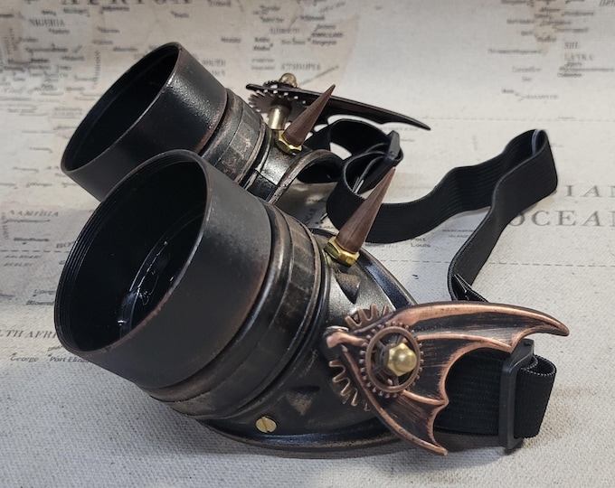 Steampunk Style Brown/Copper Dragon Wing Goggles