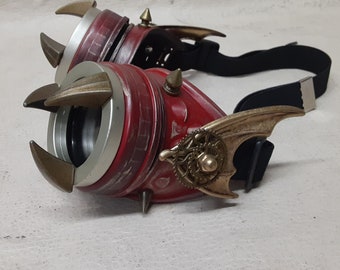 Deep Red Steampunk Style Dragon Claw Goggles