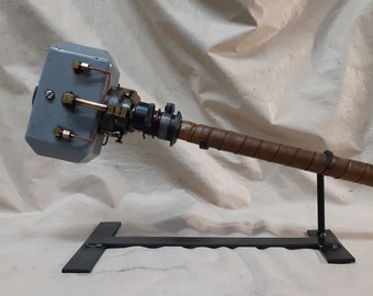 Steamjolnir - Mythical Steampunk Hammer of Thor with Display Stand