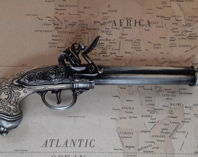 Right Handed Steampunk Style 1680 Italian Aged Faux Ivory (Polycarbonate) Three x Non-Firing Flintlock