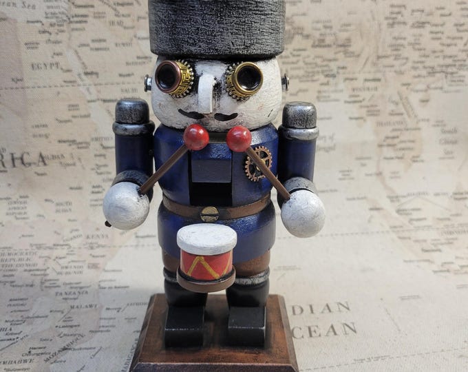 Steampunk Nutcracker Drummer With Goggles