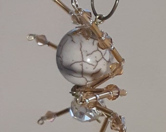 Steampunk Christmas White Magnesite Spider