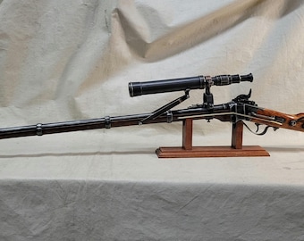 Steampunk Fantasy Antique Reproduction of an Aether Sharps Carbine Non Firing Replica with Brass Scope