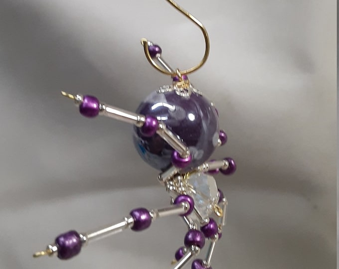 Steampunk Beaded Purple Spider