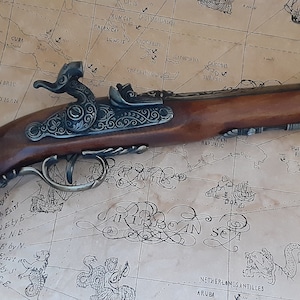 Steampunk Style Pirate&#39;s Italian Aged Brass and Pewter Non Firing Antique Reproduction Percussion Blunderbuss