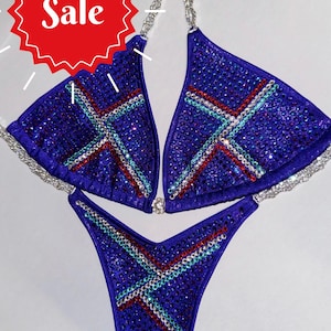 Purple Bikini Competition Suit NPC IFBB Fitness Posing Suit