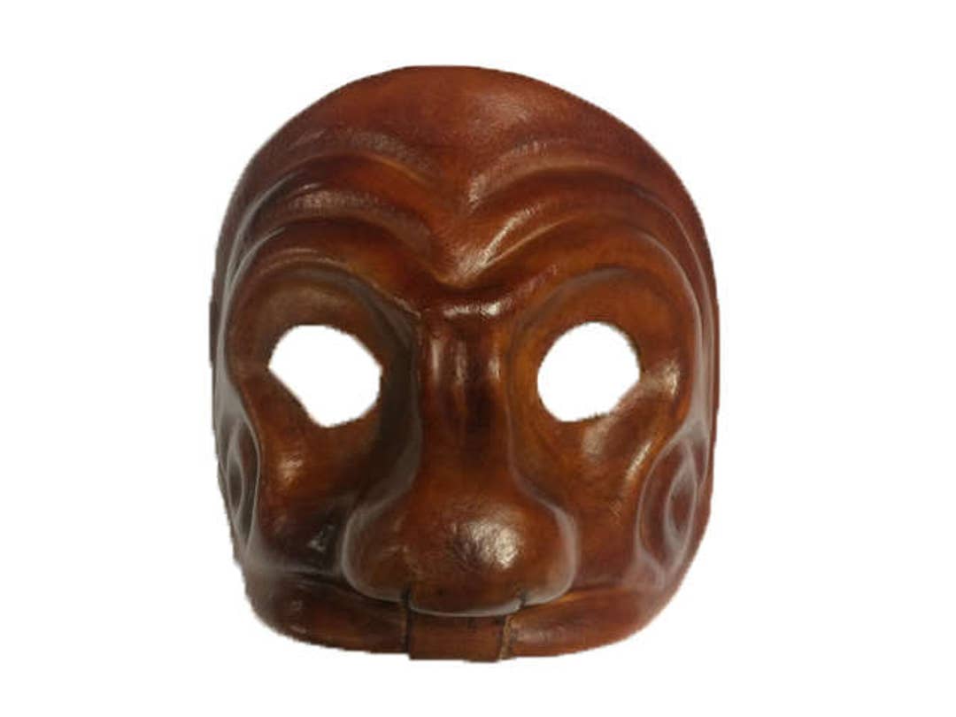 Arlecchino Leather Commedia Dell'arte Mask - Etsy