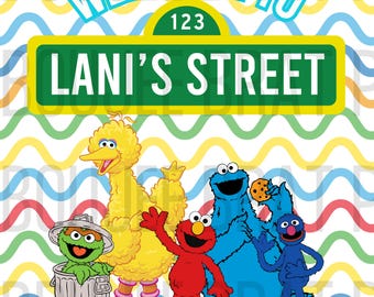 Plaque personnalisable Sesame Street Party 18 x 24