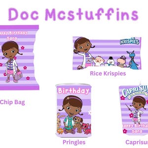 Customizable Doc Mcstuffins Party Favor Templates