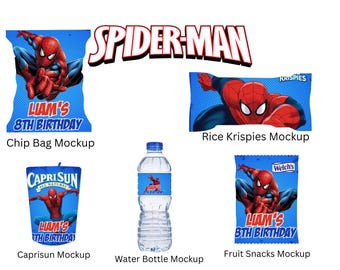 CUSTOMIZABLE SPIDER-MAN Party Favors Templates