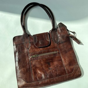 Vintage Brown Leather Bag image 1