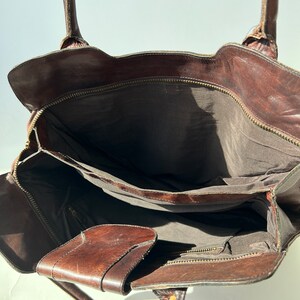 Vintage Brown Leather Bag image 9