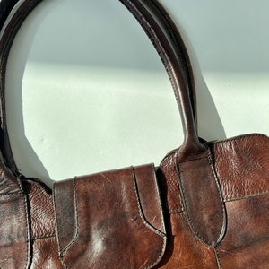 Vintage Brown Leather Bag image 5