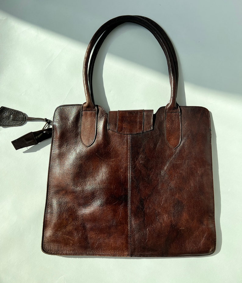 Vintage Brown Leather Bag image 2