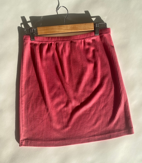Vintage 90s / Y2K Express Pink Ribbed Knit Tube S… - image 2