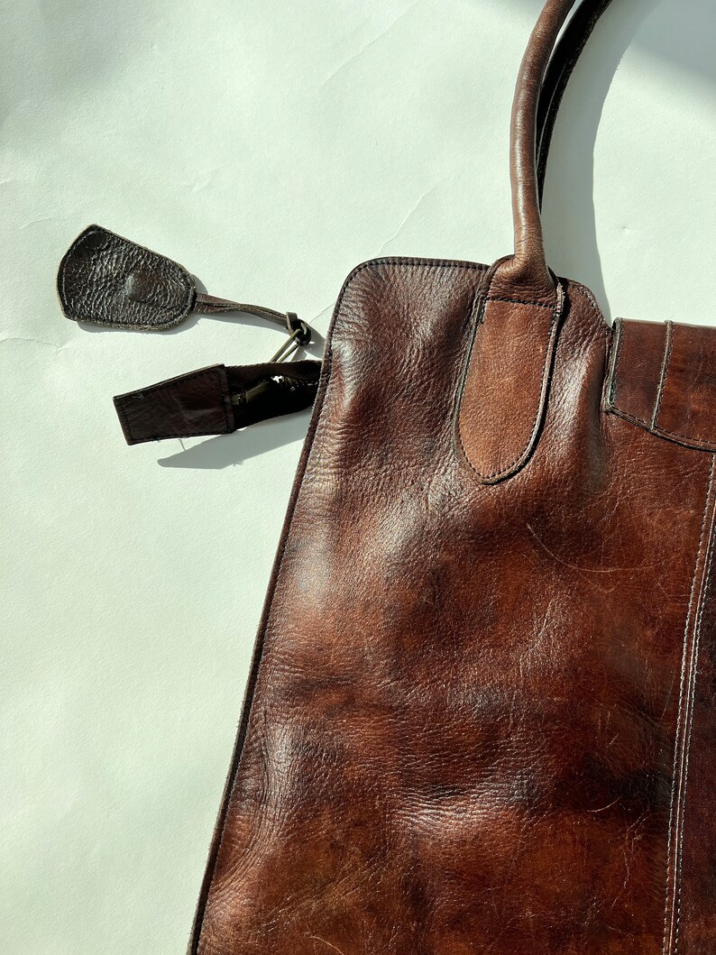 Vintage Brown Leather Bag image 4