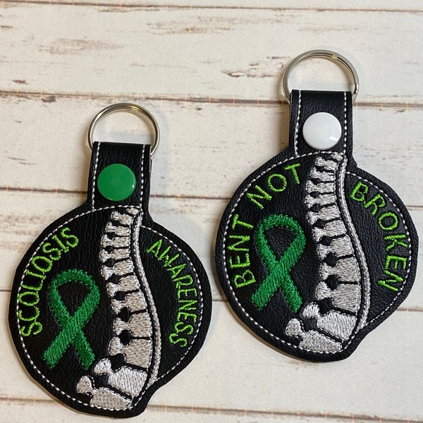Scoliosis awareness keychain, bent not broken keychain, awareness gift, gift for her, gift for him, scoliosis warrior