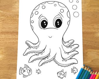 Download Octopus Coloring Pdf Etsy