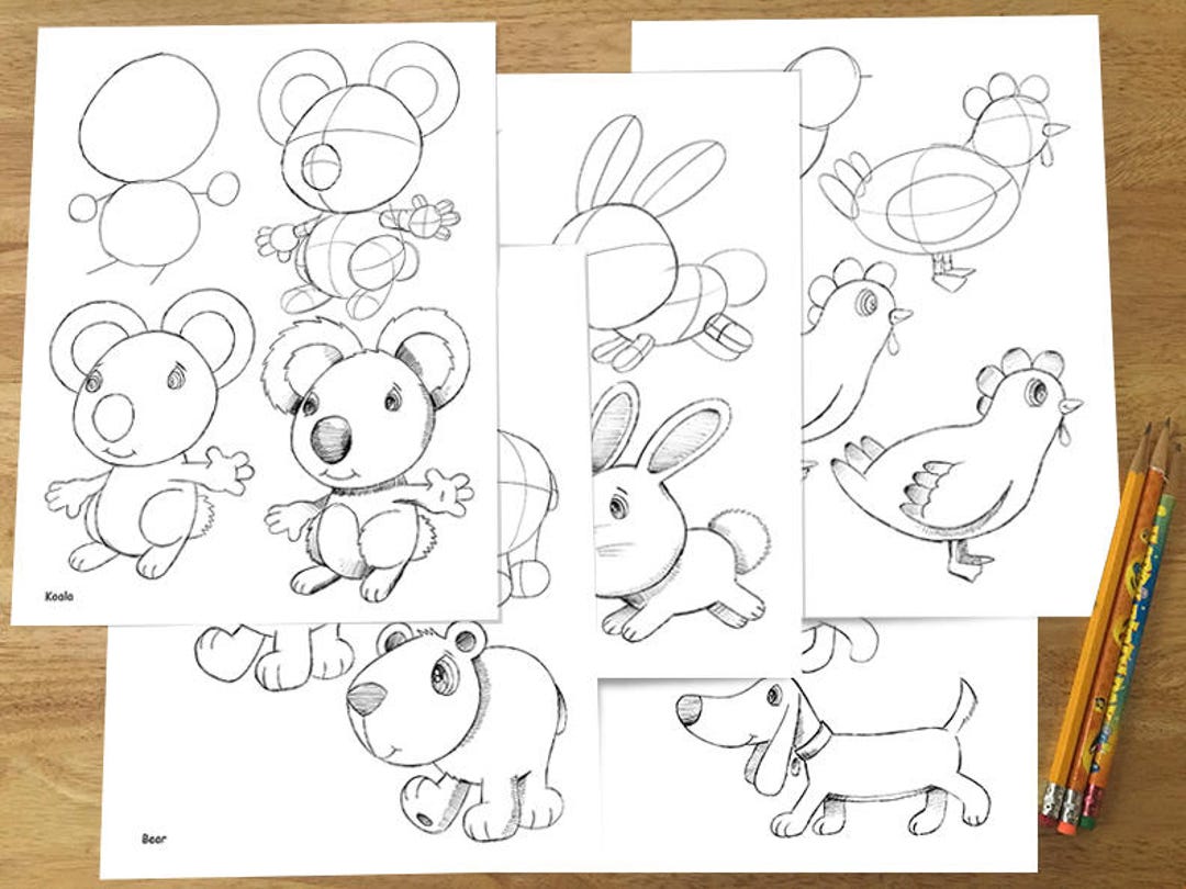 How to Draw Cute Animals Worksheet Pages Downloadable PDF - Etsy Australia How to Draw Cute Animals Worksheet Pages Downloadable PDF - Etsy Australia