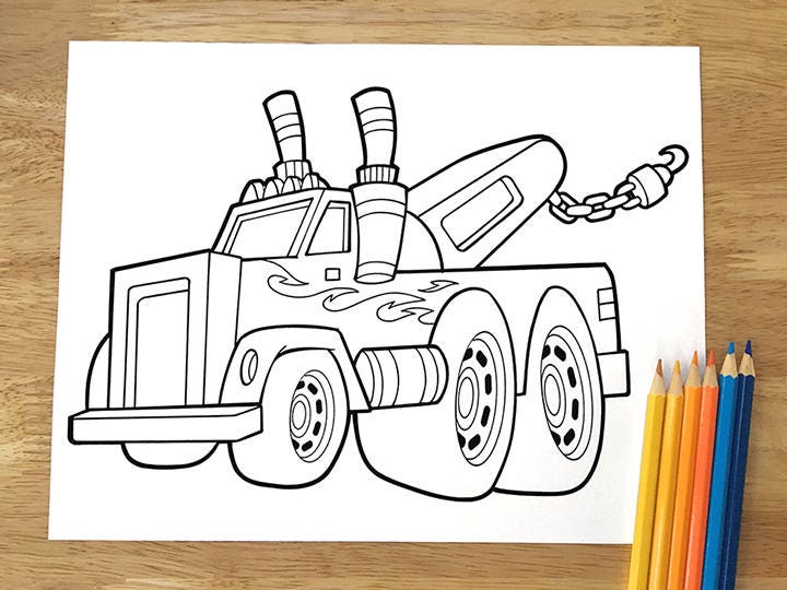 tow truck coloring pages