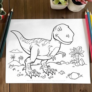 Dinosaur Tyrannosaurus T-Rex Coloring Page! Downloadable PDF file!