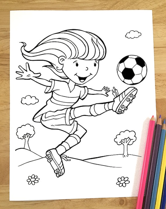 Girl Soccer Player coloring page