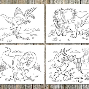 Tough Dinosaurs Coloring Page Set! Downloadable PDF file!