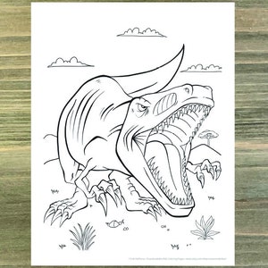 Dinosaur Tyrannosaurus T-Rex Coloring Page! Downloadable PDF file!